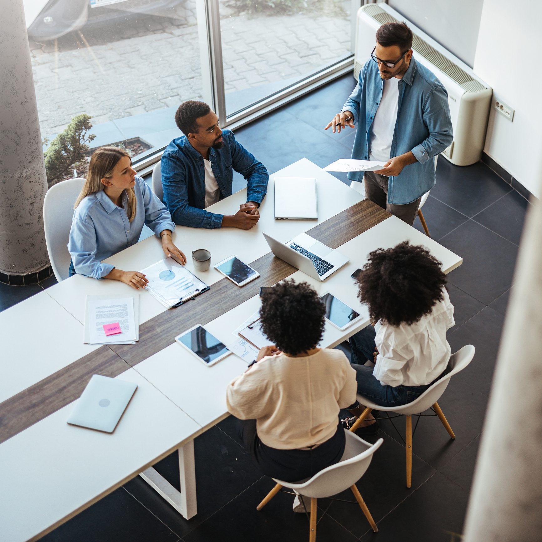 Group discussion around conference table